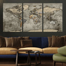 World Map Canvas Print – Detailed Map of the World Wall Art