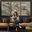 World Map Canvas Print – Detailed Map of the World Wall Art