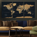 Framed Large World Map Wall Art Canvas Print – Stunning by MyGreatCanvas | Canvas Wall Art Prints | Photo Prints & Wall Decor