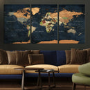 Vintage World Map Canvas Wall Art – Detailed Map with by MyGreatCanvas | Canvas Wall Art Prints | Photo Prints & Wall Decor