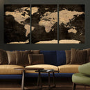 World Map Canvas Print – Detailed Map of the World Wall Art
