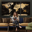 Extra Large World Map Canvas Print – Detailed Map Classic