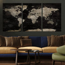 Detailed World Map Wall Art Print - Large Framed World Map