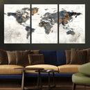 World Map Wall Art Canvas Print for Office Wall Decor by MyGreatCanvas | Canvas Wall Art Prints | Photo Prints & Wall Decor