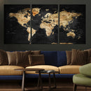 World Map Canvas Wall Art with Famous Landmarks – Framed by MyGreatCanvas | Canvas Wall Art Prints | Photo Prints & Wall Decor