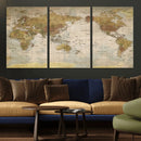 World Map Canvas Print – Detailed Map of the World Wall Art by MyGreatCanvas | Canvas Wall Art Prints | Photo Prints & Wall Decor