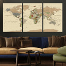 Extra Large World Map Canvas Print – Detailed Map of the by MyGreatCanvas | Canvas Wall Art Prints | Photo Prints & Wall Decor