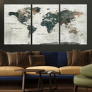 World Map Canvas Print – Framed Travel Map Wall Art for by MyGreatCanvas | Canvas Wall Art Prints | Photo Prints & Wall Decor