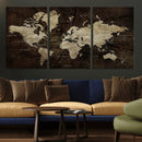 Blue World Map Canvas Wall Art – Framed Modern Travel Map by MyGreatCanvas | Canvas Wall Art Prints | Photo Prints & Wall Decor