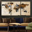 World Map Canvas Print – Framed Travel Map Wall Art for by MyGreatCanvas | Canvas Wall Art Prints | Photo Prints & Wall Decor