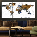 World Map Wall Art Canvas Print, Modern Decorative Framed by MyGreatCanvas | Canvas Wall Art Prints | Photo Prints & Wall Decor