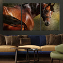 Majestic Brown Horse Wall Art Canvas Print – Framed