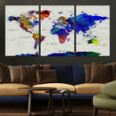 Vintage World Map Canvas Wall Art – Framed Travel Map with by MyGreatCanvas | Canvas Wall Art Prints | Photo Prints & Wall Decor