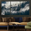 Foggy Mountain Forest Canvas Print, Misty Pine Trees Nature by MyGreatCanvas | Canvas Wall Art Prints | Photo Prints & Wall Decor