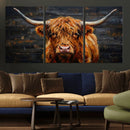 Highland Cow Wall Art Canvas Print, Rustic Farm Animal by MyGreatCanvas | Canvas Wall Art Prints | Photo Prints & Wall Decor