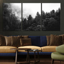 Black White Forest Wall Art Canvas Print, Misty Pine Tree by MyGreatCanvas | Canvas Wall Art Prints | Photo Prints & Wall Decor
