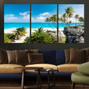 Barbados Beach Wall Art Canvas Print, Palm Tree Ocean by MyGreatCanvas | Canvas Wall Art Prints | Photo Prints & Wall Decor