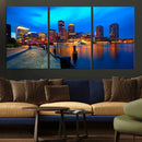 Boston Wall Art Canvas Print, Boston City Downtown Night by MyGreatCanvas | Canvas Wall Art Prints | Photo Prints & Wall Decor