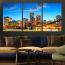 Boston Wall Art Canvas Print, Boston City Downtown Night by MyGreatCanvas | Canvas Wall Art Prints | Photo Prints & Wall Decor