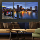 Boston Wall Art Canvas Print, Boston City Downtown Night by MyGreatCanvas | Canvas Wall Art Prints | Photo Prints & Wall Decor