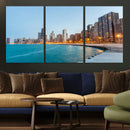Chicago Wall Art Canvas Print, Chicago City Downtown Night by MyGreatCanvas | Canvas Wall Art Prints | Photo Prints & Wall Decor