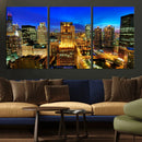 Chicago Wall Art Canvas Print - Chicago City Downtown Night by MyGreatCanvas | Canvas Wall Art Prints | Photo Prints & Wall Decor