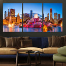 Chicago Wall Art Canvas Print, Chicago City Downtown Night by MyGreatCanvas | Canvas Wall Art Prints | Photo Prints & Wall Decor