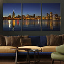 Chicago Wall Art Canvas Print - Chicago City Downtown Night by MyGreatCanvas | Canvas Wall Art Prints | Photo Prints & Wall Decor