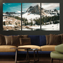 Snowy Mountain Wall Art Canvas Print, Alpine Pine Forest by MyGreatCanvas | Canvas Wall Art Prints | Photo Prints & Wall Decor