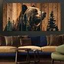 Rustic Bear Wall Art Canvas Print – Woodland Wildlife by MyGreatCanvas | Canvas Wall Art Prints | Photo Prints & Wall Decor