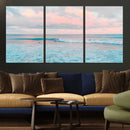 Ocean Wave Wall Art Canvas Print, Pastel Surf Seascape