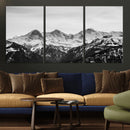 Black and White Mountain Wall Art Canvas Print, Snowy Alpine by MyGreatCanvas | Canvas Wall Art Prints | Photo Prints & Wall Decor
