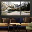 Lake Braies Alpine Landscape Wall Art Canvas Print, by MyGreatCanvas | Canvas Wall Art Prints | Photo Prints & Wall Decor