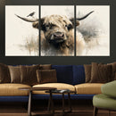 Abstract Highland Cow Wall Art Canvas Print, Rustic Farm by MyGreatCanvas | Canvas Wall Art Prints | Photo Prints & Wall Decor