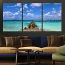 Caribbean Ocean Pier Seascape Wall Art Canvas Print, by MyGreatCanvas | Canvas Wall Art Prints | Photo Prints & Wall Decor