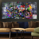 Graffiti Motorcycle Wall Art Canvas Print, Urban Street Art by MyGreatCanvas | Canvas Wall Art Prints | Photo Prints & Wall Decor
