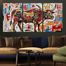 Texas Bull Wall Art Canvas Print, Abstract Graffiti Bull by MyGreatCanvas | Canvas Wall Art Prints | Photo Prints & Wall Decor