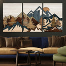 Wood Style Mountain Wall Art Canvas Print, Layered Wood by MyGreatCanvas | Canvas Wall Art Prints | Photo Prints & Wall Decor