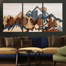 Layered Wooden Mountain Wall Art Canvas Print, Modern Rustic by MyGreatCanvas | Canvas Wall Art Prints | Photo Prints & Wall Decor