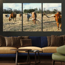 Texas Longhorn Wall Art Canvas Print, Western Ranch Cattle by MyGreatCanvas | Canvas Wall Art Prints | Photo Prints & Wall Decor