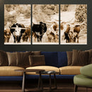 Western Longhorn Herd Wall Art Canvas Print, Sepia Texas by MyGreatCanvas | Canvas Wall Art Prints | Photo Prints & Wall Decor