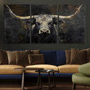 Rustic Longhorn Bull Wall Art Canvas Print – Vintage Western by MyGreatCanvas | Canvas Wall Art Prints | Photo Prints & Wall Decor