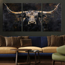 Abstract Longhorn Bull Wall Art Canvas Print – Rustic by MyGreatCanvas | Canvas Wall Art Prints | Photo Prints & Wall Decor