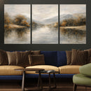 Neutral Abstract River Landscape Wall Art Canvas Print by MyGreatCanvas | Canvas Wall Art Prints | Photo Prints & Wall Decor