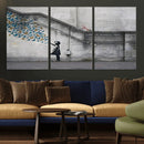 Banksy Girl with Butterflies Street Art Wall Art Canvas by MyGreatCanvas | Canvas Wall Art Prints | Photo Prints & Wall Decor