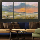 Mountain Sunset Wall Art Canvas Print Vintage Landscape by MyGreatCanvas | Canvas Wall Art Prints | Photo Prints & Wall Decor