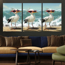 Funny Seagull Wall Art Canvas Print Beach Birds With by MyGreatCanvas | Canvas Wall Art Prints | Photo Prints & Wall Decor