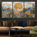 Boho Mountain Landscape Large Wall Art, Horizontal Gold by MyGreatCanvas | Canvas Wall Art Prints | Photo Prints & Wall Decor