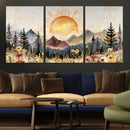 Boho Mountain Landscape Large Wall Art, Horizontal Gold by MyGreatCanvas | Canvas Wall Art Prints | Photo Prints & Wall Decor