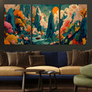 Colorful Japanese Landscape Print: Maximalist Panoramic Wall by MyGreatCanvas | Canvas Wall Art Prints | Photo Prints & Wall Decor